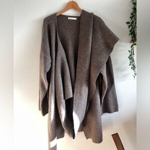 OAK + FORT brown wrap cardigan